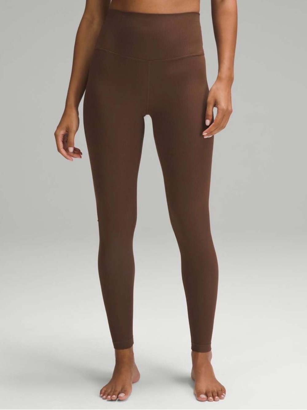 Lululemon Align Ribbed High Rise 28” Java Brown Leggings Size 2